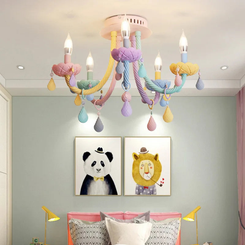 Creative and Simple Macaron Ceiling Light Bedroom LED