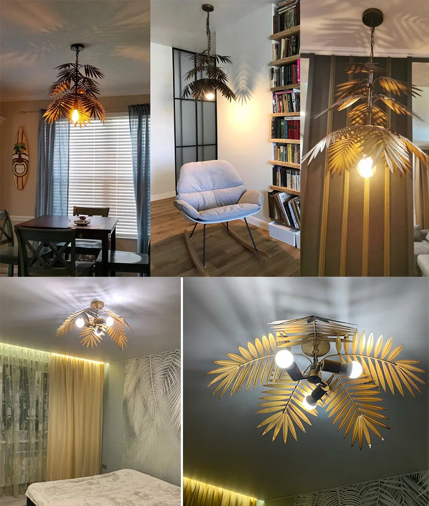 Modern Loft coconut tree leaf chandelier
