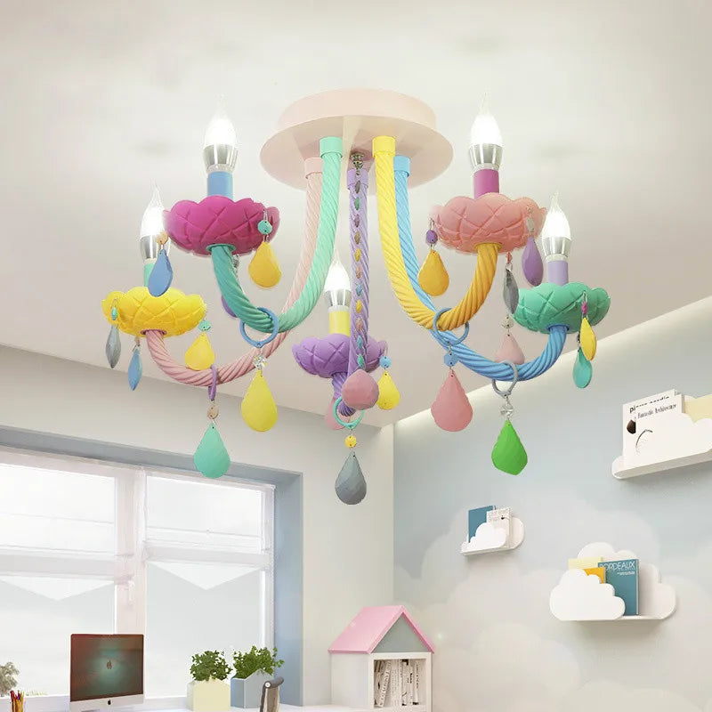 Creative and Simple Macaron Ceiling Light Bedroom LED