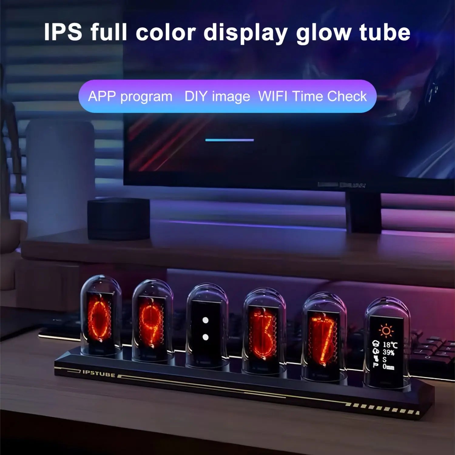 RGB Glow Tube Clock DIY LED Electronic Nightlights