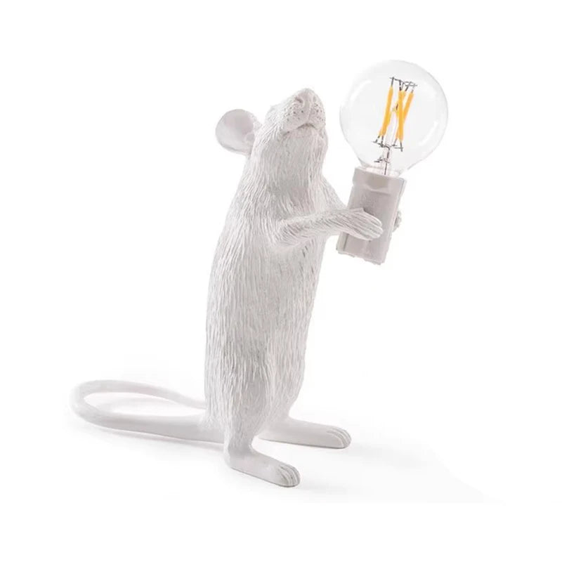 Modern LED Table Lights Resin Animal Rat Cat Squirrel