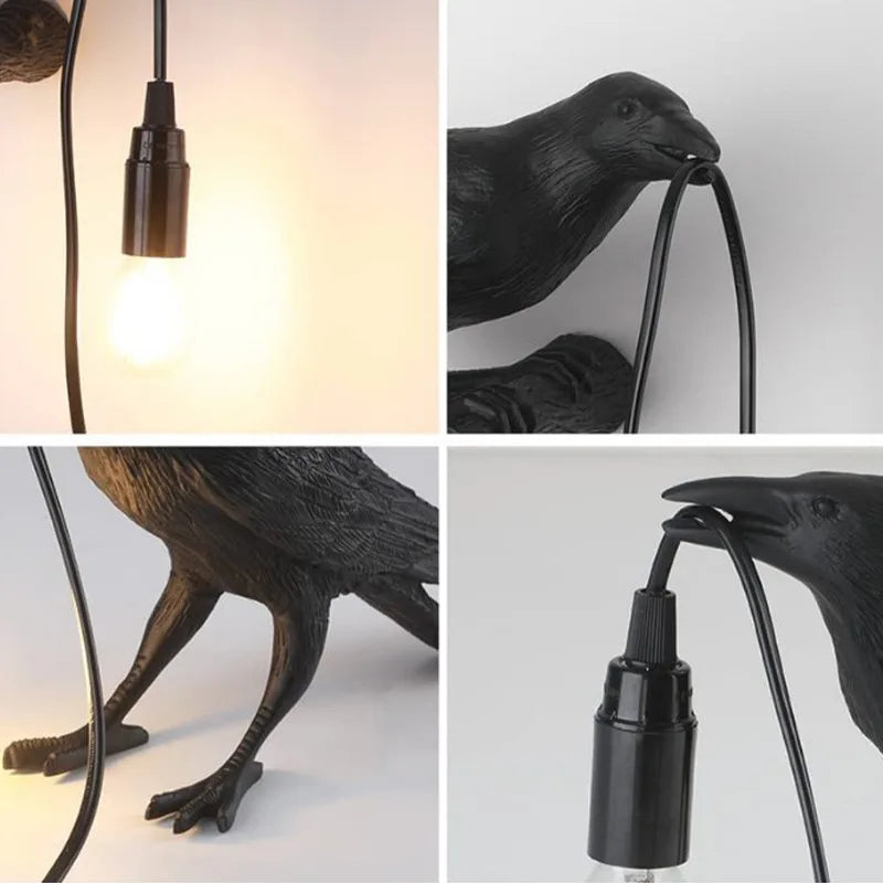 Raven Table/wall lamp Resin Crow Light AC-powered 85-265V