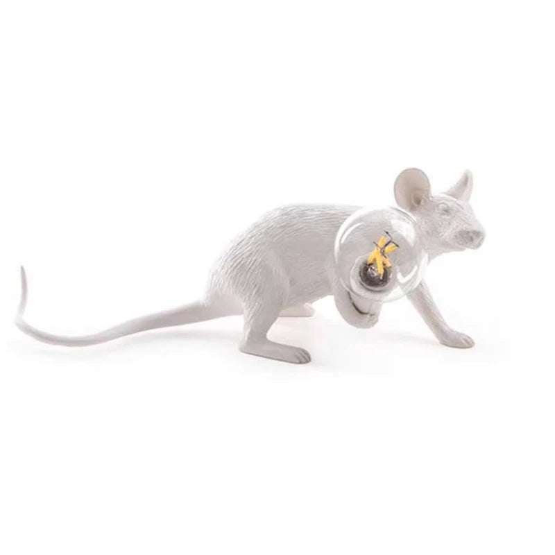 Modern LED Table Lights Resin Animal Rat Cat Squirrel